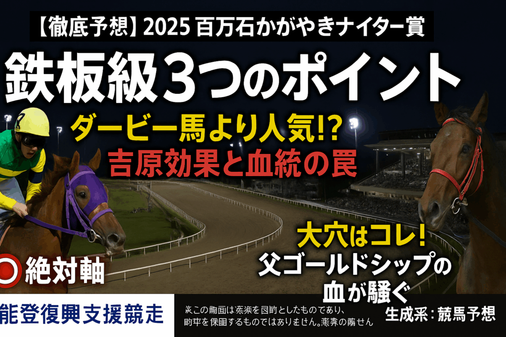 【2025年 能登復興祈念 百万石かがやきナイター賞】過去データから導く!プロが徹底解説する鉄板予想の3つのポイント