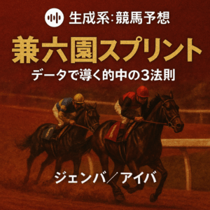 【2025年 兼六園スプリント 予想】過去データから導く！馬券的中のための3つの重要ポイント