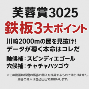 【2025年 芙蓉賞 予想】川崎2000mの罠を見抜け！過去データから導く鉄板の3大ポイント