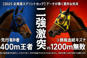 【北海道スプリントカップ2025予想】1400m王者マテンロウコマンドか、1200m無敗のエコロアゼルか。過去データが暴く鉄板の3大ポイント